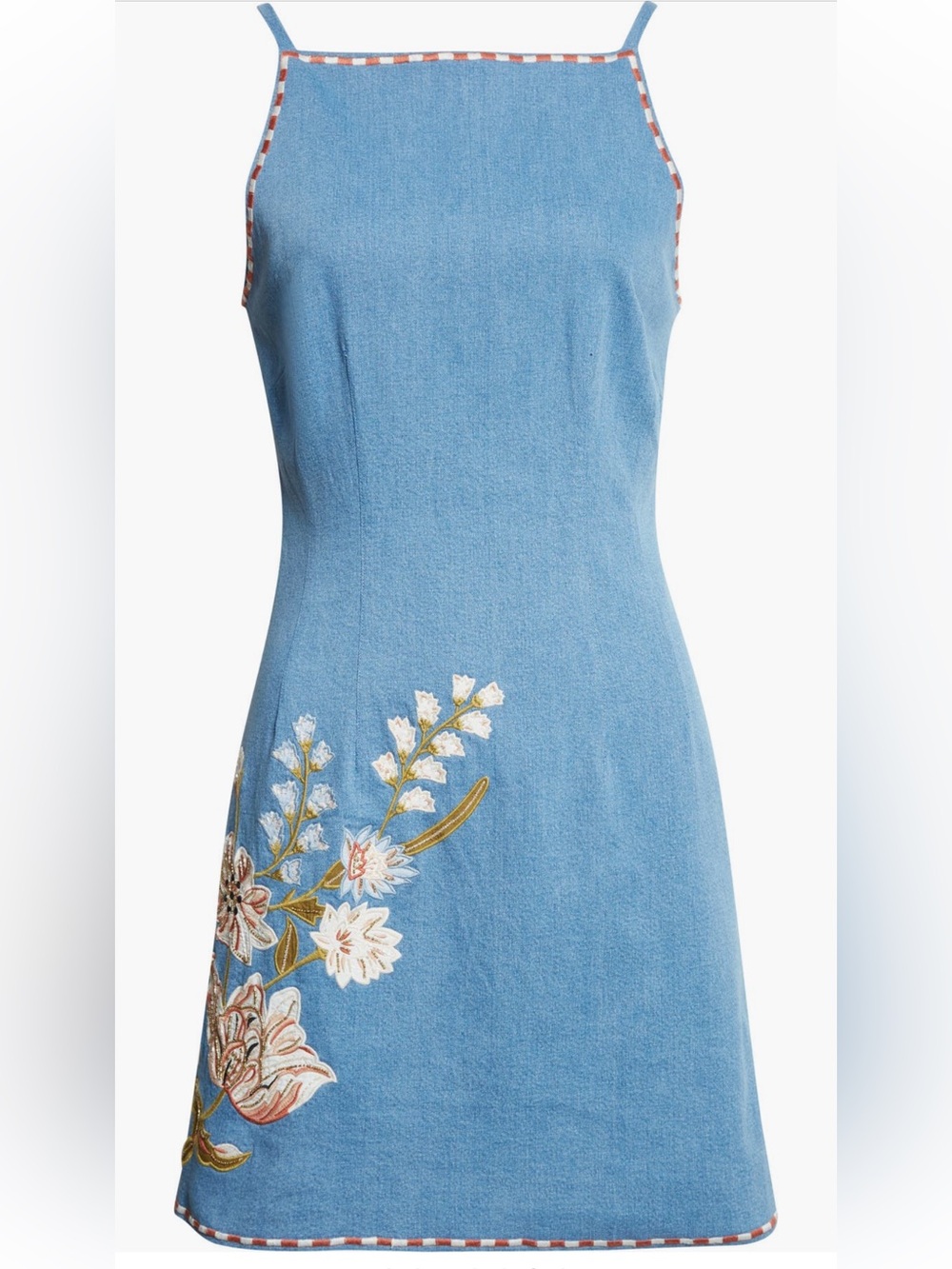 NEW Veronica Beard Chester Floral Embroidered Minidress in Sea Glare - Picture 6 of 13